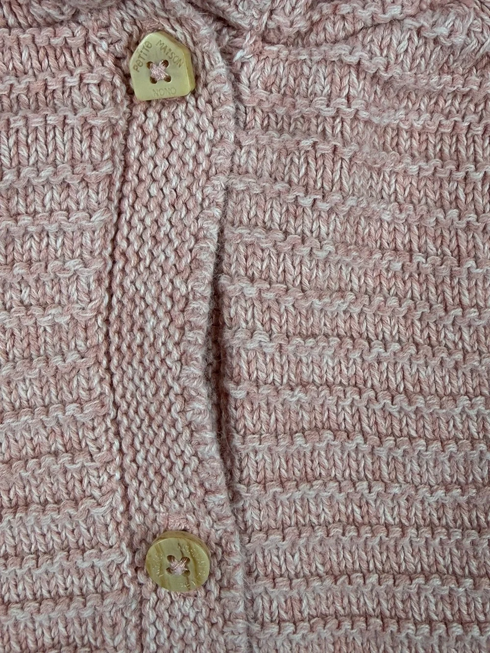 PETITE MAISON x NONO Pink Knit Hooded Cardigan - 12M